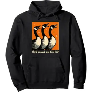 Canadian Goose Meme Bird Lover Honk Flock Around Find Out Pullover Hoodie