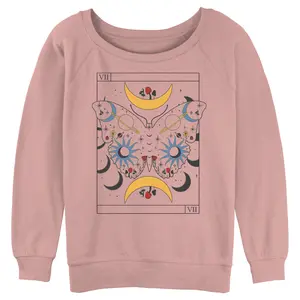 Juniors Womens Lost Gods Celestial Butterfly Tarot Sweatshirt