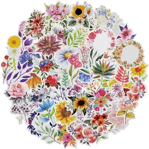 Tiny Floral Stickers Laptop, 74 pcs, Stickers for Water Bottles