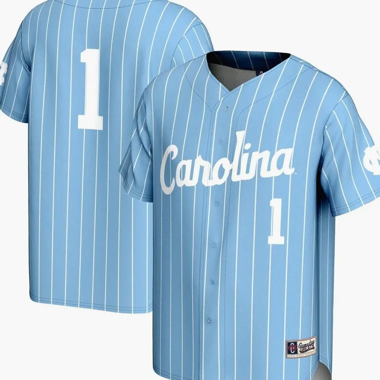 #1 North Carolina Tar Heels GameDay Greats Lightweight Baseball Jersey - Carolina Blue