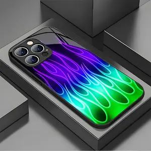 Color changing flame pattern Glasses Mirror Aesthetic Pattern Phone Cases For iphone 16 15 14 13 12 11 PRO MAX PLUS Reflective Effect PC Back TPU Edge Black Protector Shockproof Full Protection Anti-Drop Custom Phone Cases Shell Cover Silicone Tempered