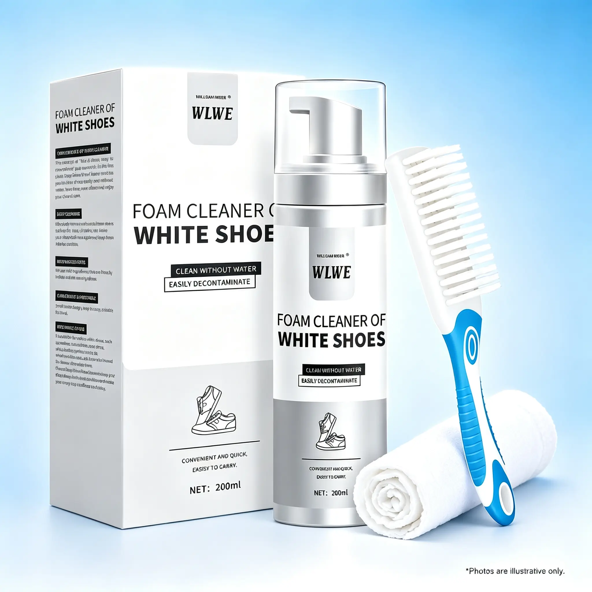 【Shoe Cleaning Kit】 No-Rinse, Portable, Sneaker Cleaner, Foam Cleaner, White Sneaker Cleaner, Shoe Care Products, Clean My Shoes, Refresh My Shoes, Affordable Shoe Care, Includes Brush and Towel Footwear sohochic