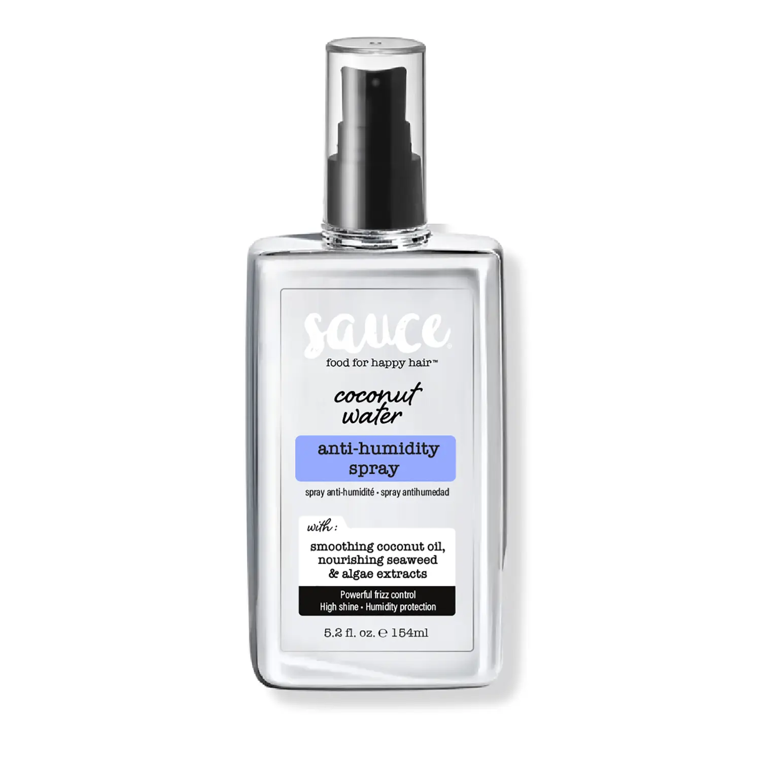 Sauce Beauty Coconut Water Anti-Humidity Spray, Nourishing and Moisture Resistant Haircare for Frizz Control with Algae & Seaweed