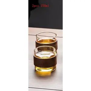 New Water Separation Inner Container Teapot One Click Magnetic Switch Tea Separation Filtration Glass Tea Pot Wood Handle Tea NONE