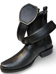 Botin Vaquera Caval Estilo Dubai Venado Negro Para Caballero
