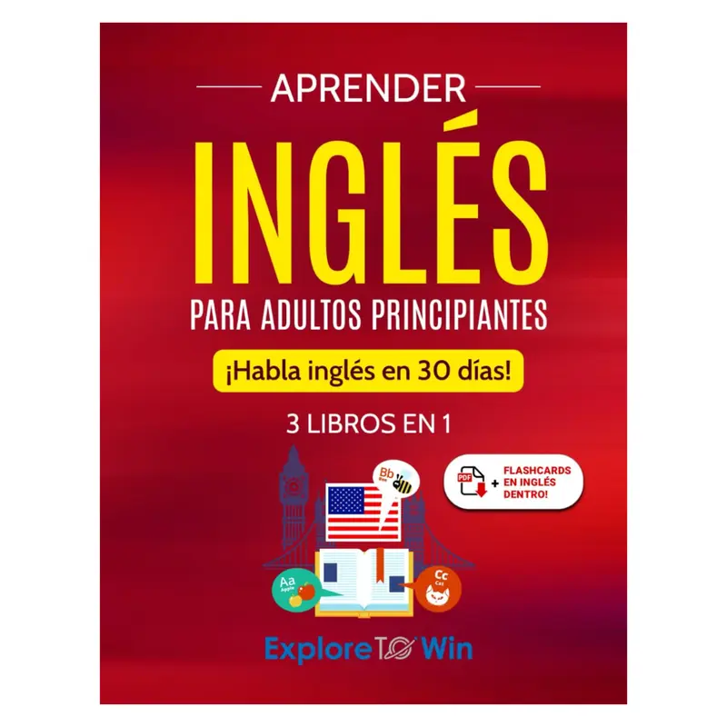 Beginner Adult Spanish Learning Paperback-Softcover Book - 3-in-1 English Grammar Guide, Vocabulary List, 186 Pages, Towin Regular Edition