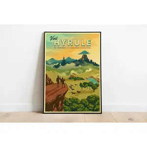 Visit Hyrule Poster-The Legend of Zelda Hyrule Travel Poster-Legend of Zelda Print-Gift-The Legend of Zelda Poster