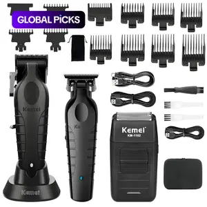 Electric Hair Trimmer Kit, 1 Box Professional Hair Clipper with Guide Comb & Brush, Long-Endurance Cordless Clippers Set for Travel, Men's Grooming Kit