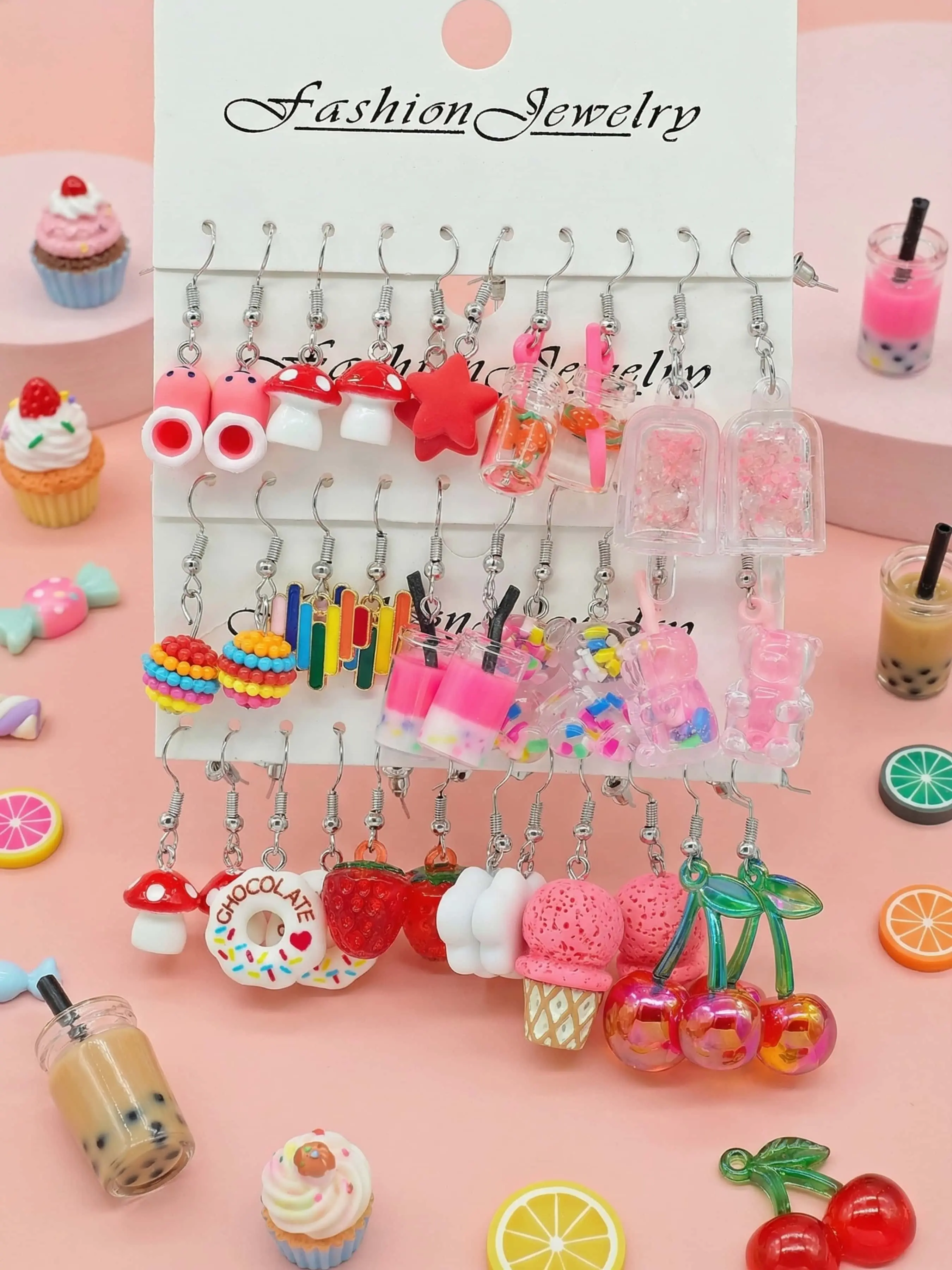 32pcs Fun Series Drop Earrings Set, Earrings Stack, Casual Earrings Set, Jewelry Gift, Trendy Jewelry, Birthday Gift Holiday Present, Cute Plain Design, Suitable for Daily Wear, All Seasons, Dangling Earrings
