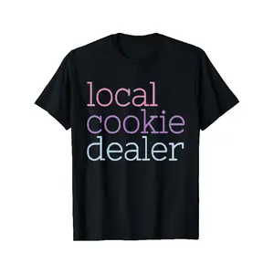 Men's Retro Vintage Local Cookie Dealer Graphic T-Shirt - Heavyweight Short Sleeve Round Neck Tee with Bold Pink Lettering, Funny Baking & Cookie Lover Design for All-Season Casual Wear, Par