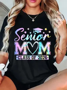 100% Cotton Senior Mom Class of 2026 Proud Mom Of A 2026 Graduate T-Shirt