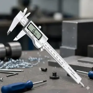 0-150mm Digital Caliper, Portable Electronic Micrometer for Precision Measurement, Industrial Stainless Steel Depth Gauge, Fast smart Calibration Metal Tool, Professional Digital Measuring Instrument for Outdoor Engineering.