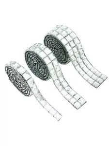 Shiny Rhinestone Ribbon, 3 Rolls Self-Adhesive, Resin Material with Diamond Decor, DIY Party Decoration, Art & Craft, 92cm Long