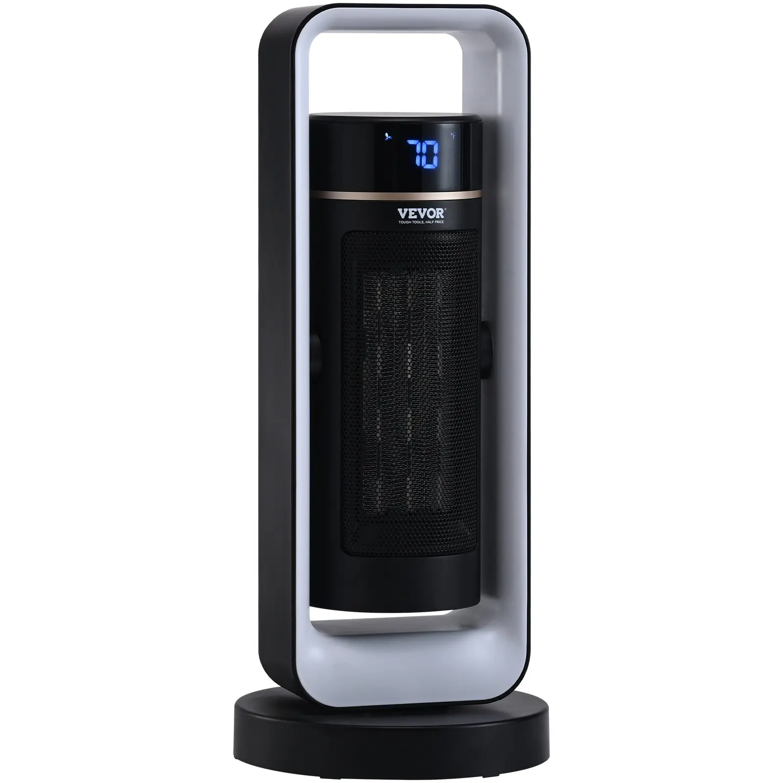 【summerfinds】VEVOR Electric Space Heater with Thermostat Remote Control, 1000W/1500W 2-Level Adjustable Quiet Ceramic Heater Fan, 20 in Tip-Over Shutdown Overheat Protection Small Heaters for Office Room Desk Indo