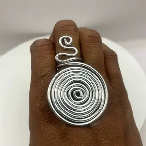 Egyptian Circle Adjustable Ring - Unique Design with Spiral Pattern and Adjustable Feature