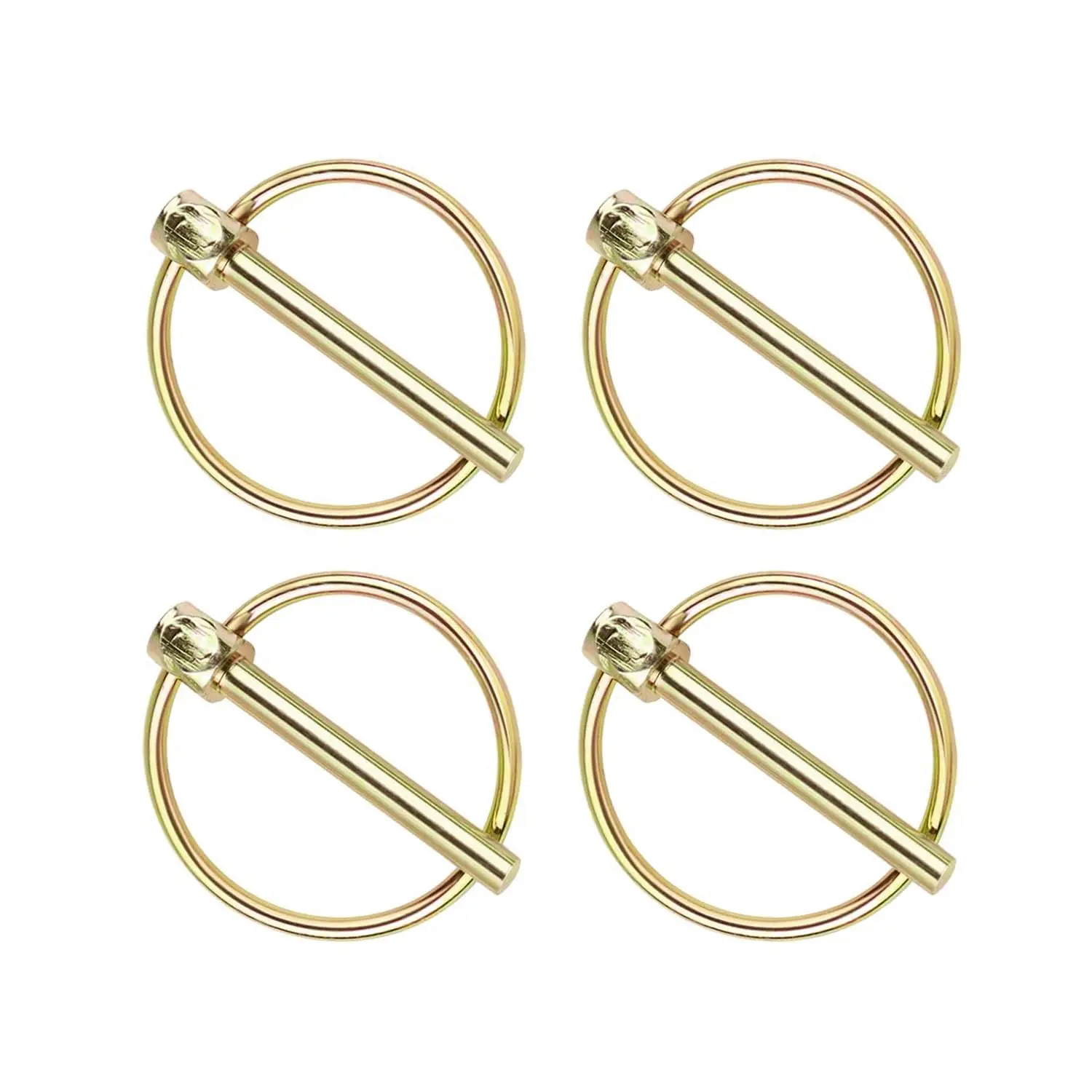 4 Pack Lynch Pin Heavy Duty 1/4x1-3/4 inch Trailer Gate Pin Locking Pin Lawn Tractor Hitch Pin Ring Handle Trailer Coupler Pin Durable Secure Fasteners for   Agricultural Equipment (1/4)