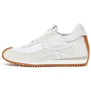 LOEWE Runner Suede Low-Top Casual Sneakers for Men in White