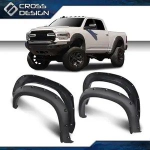 CROSSDESIGN Fit For Chevy silverado 1500 19-22 4Pc Fender Flares Pocket Rivet Style Flexible
