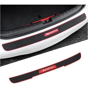 Rear Bumper Guard Protector for Car, Universal Black Rubber Scratch-Resistant Non-Slip Trunk Door Protector for Most Cars, Car Exterior Accessories (Black/Red)