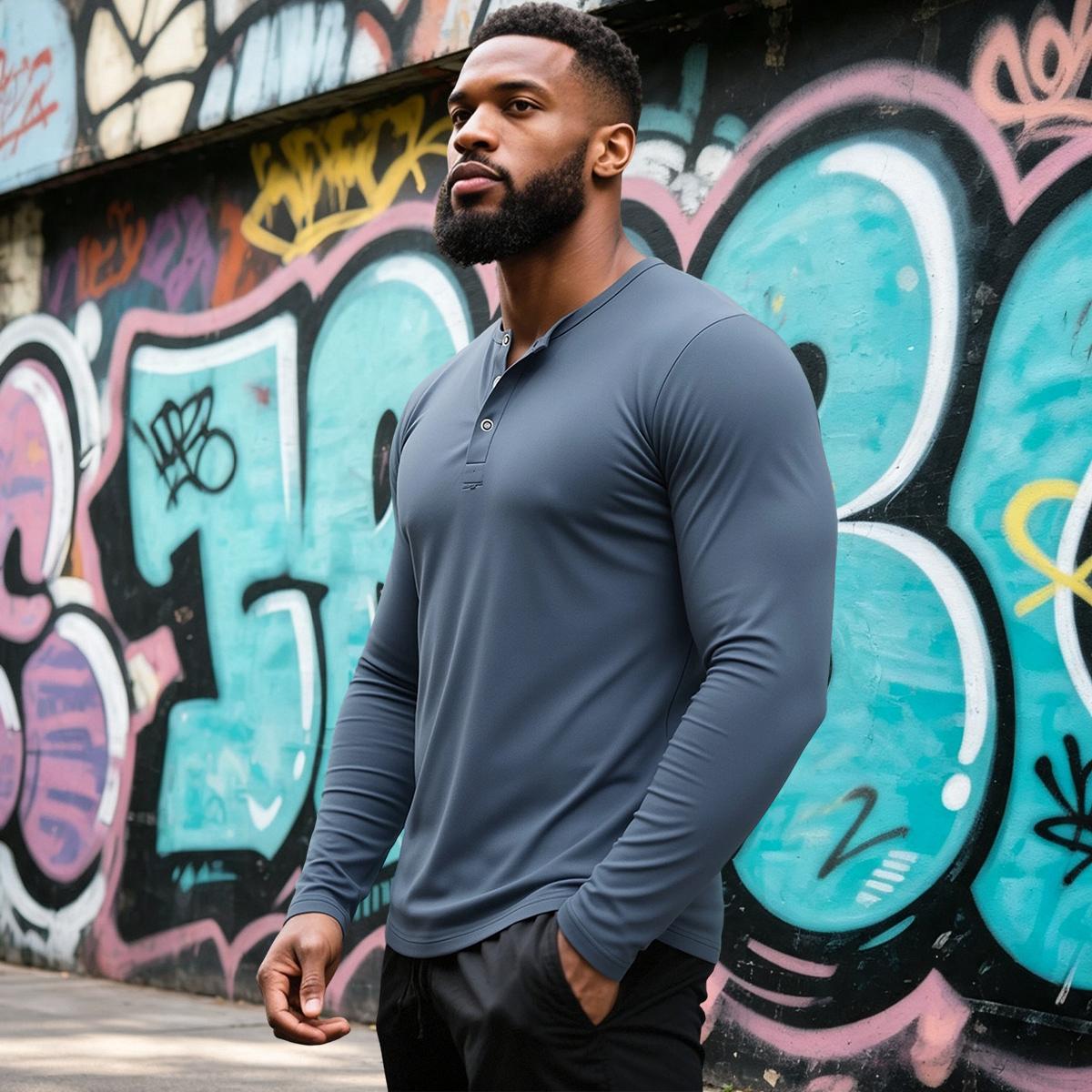 Men's 3pcs Solid Color Long-Sleeve Polyester Crew Neck T-Shirts - Quick-Dry, Breathable, Anti-Pilling, Wear-Resistant, Slight Stretch All-Season Base Layer for Daily Commuting, Athletic Training