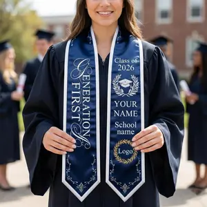 First Generation Graduation Stole Personalized Name School Logo Class of 2026, Meaningful Senior Gift for College Graduate Ceremony