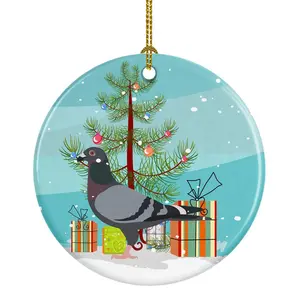 212 MAIN Round Ceramics Christmas Ornament - 2.8" Diameter, Gloss Finish, Paintable Festive Home Decoration, Ideal Gift for Friends