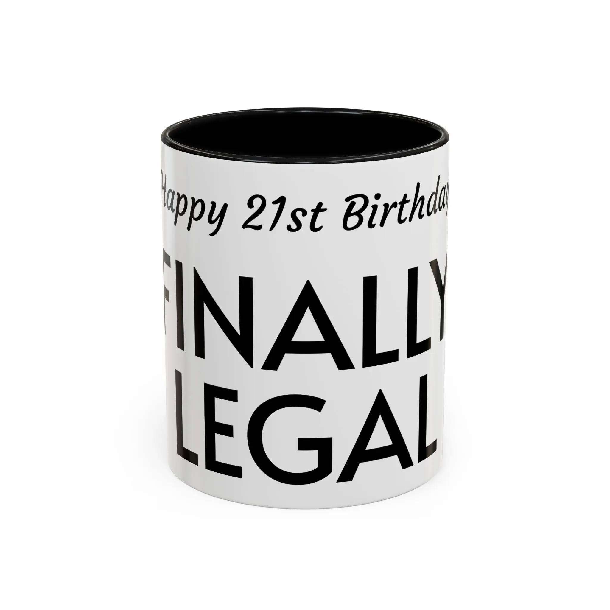 Finally Legal 21st Birthday Mug | Personalized Name Accent Coffee Mug
