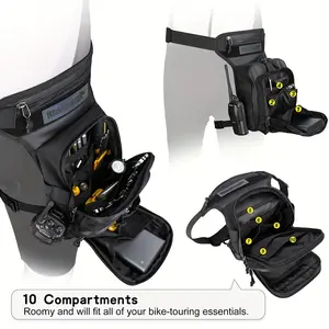 Rhinowalk Motorcycle Leg Bag, Durable Polyester, Large Capacity 3L Multi-Functional Thigh Hip Waist Bag with Adjustable Strap, for Commuting