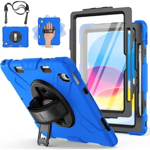Case for iPad (A16) 11th/10th Generation 2025/2022 with Screen Protector, Full- Drop Protection 360? Rotate Stand/Hand Strap, Cover Compatible with iPad 10th Gen 10.9/11-inch