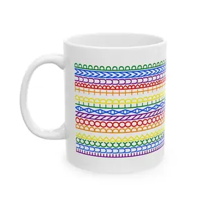 FDT Rainbow Hidden Meseage Tea Cup, Funny Meme FDT Trending Mug, Father's Day Gift Coffee Cup, Hidden Funny Message Trending Mug Drinkware Stylish Ceramic Tumbler Washable Reusable