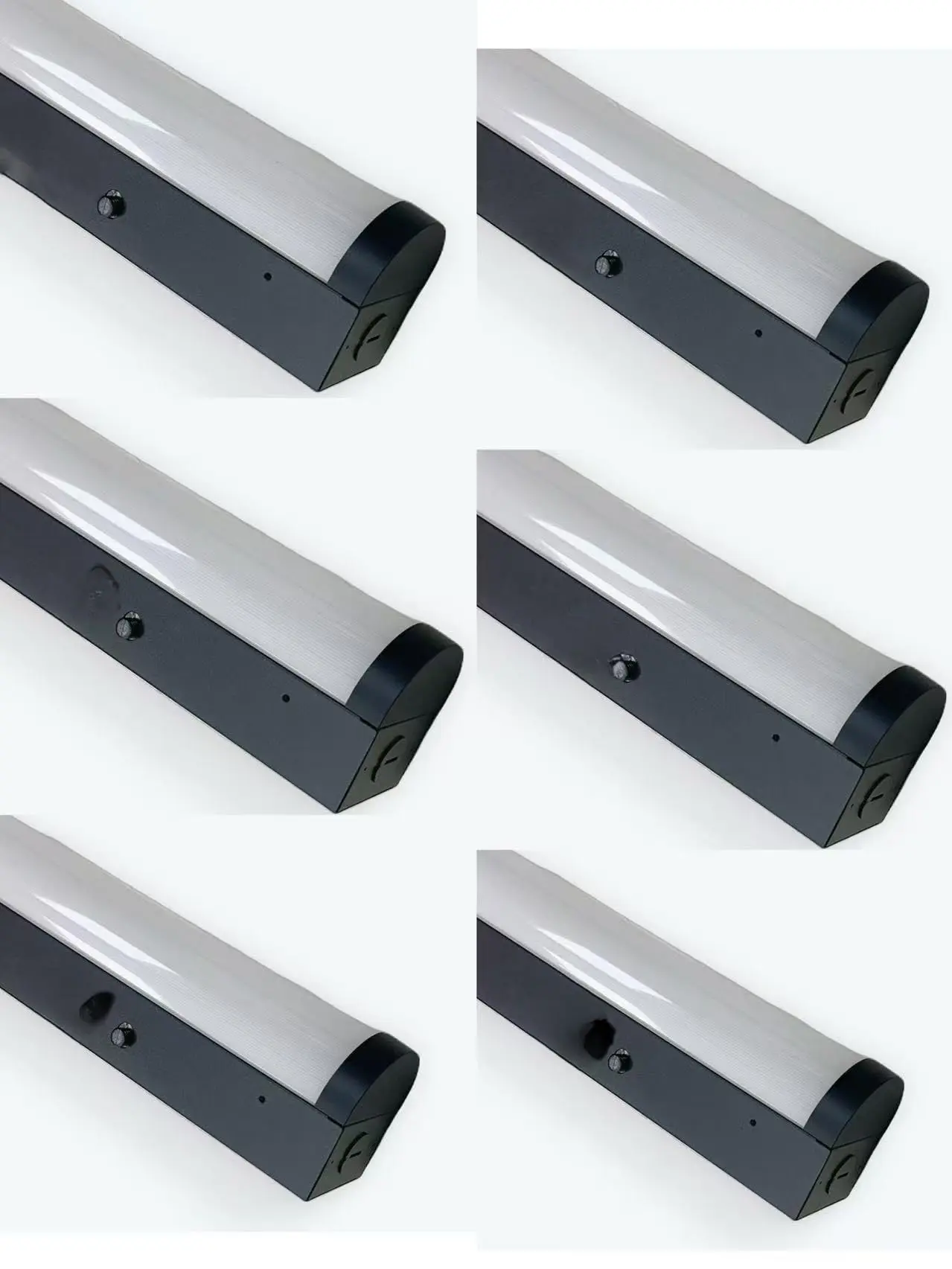 E2 LIGHTING 6-Pack 4ft Black Architectural LED Linear Strip Light, 40W, CCT Tunable 3000K-6500K, 5324 Lumens, 120-277V, Indoor Commercial Light Fixture