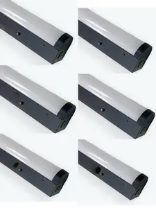 E2 LIGHTING 6-Pack 4ft Black Architectural LED Linear Strip Light, 40W, CCT Tunable 3000K-6500K, 5324 Lumens, 120-277V, Indoor Commercial Light Fixture