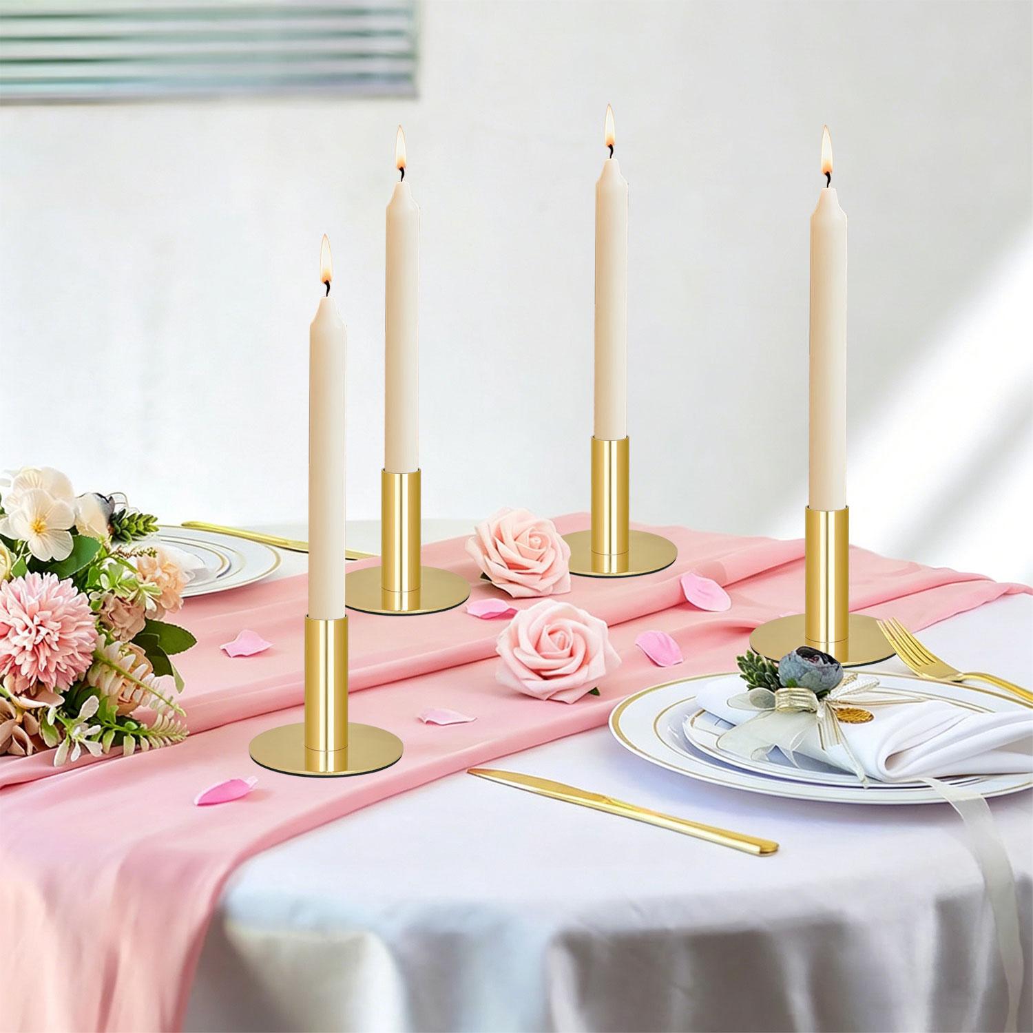 Candlestick Holders Taper Candle Holders,Gold Candle Stick Candle Holder for Table Centerpiece, Wedding Reception, Festive Christmas Mantel Decoration or Home Decor, Decor Decor