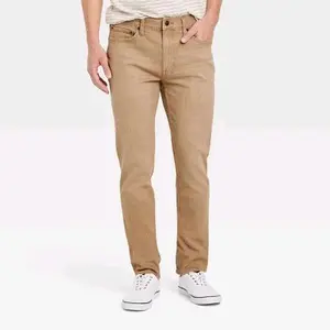 Goodfellow & Co Slim Dress Trousers - Men's Khaki Linen Blend Pants for Casual & Formal Wear