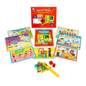 Social Skills Chipper Chat Magnetic Chip Game for Speech Therapy & SEL, Interactive Social Story Board Game for Teaching Pragmatic Language, Behavior Skills, Reasoning, Problem Solving & Peer Interaction for Special Education & Classroom Use