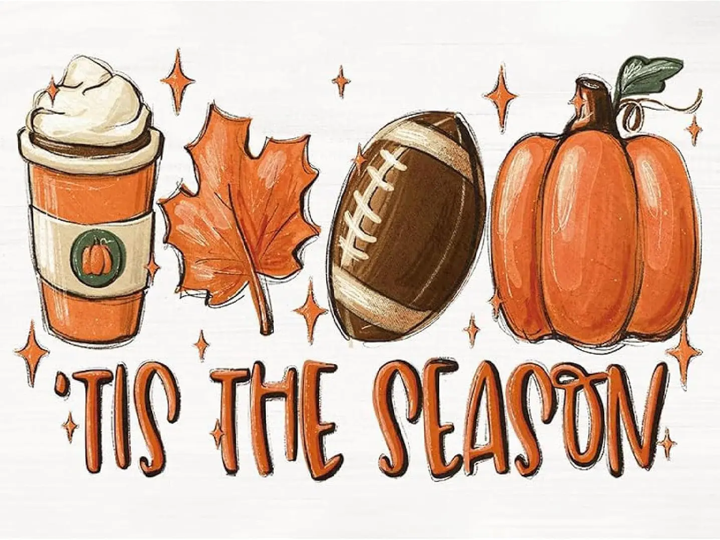 5D DIY Diamond Painting Kit, Cozy Fall Harvest Art With Pumpkin Spice Coffee, Football, Maple Leaf And Plump Pumpkin, Warm Autumn Season Canvas Wall Decor Craft