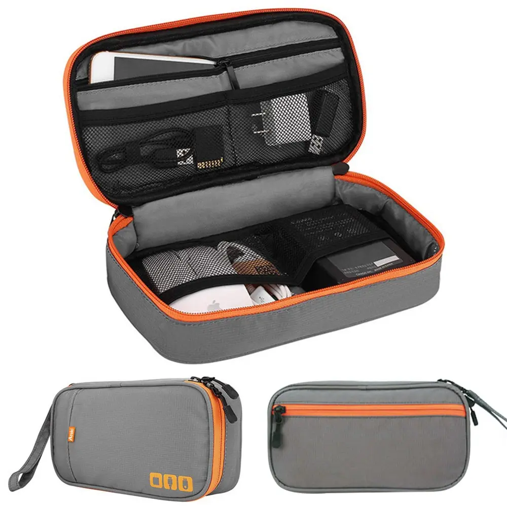 Small Cable Storage Bag, Electronic Accessories Organizer, USB Mouse Holder, Compact Cord Management Pouch, Zipper Pouches, Organizing Pouch, Easy to Carry, Ideal for Travel and Home Use, Traveling Essentials