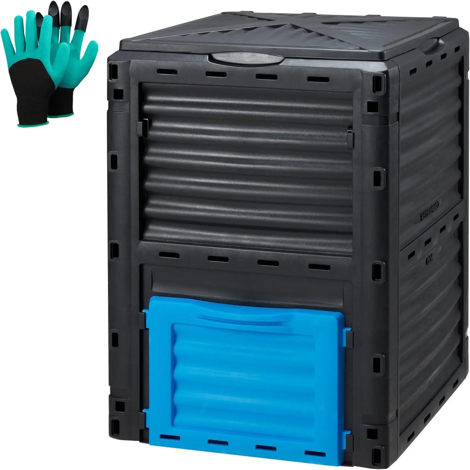 Garden Compost Bin 80 Gallon (300L) Large, Outdoor Composter from PP Material,Composting Box Easy Assembly & Many Vents, Fast Creation of Fertile Soil, Lightweight & Sturdy | Accelerates Fertile Soil Production,Lightweight Yet Durable Build,Ideal for