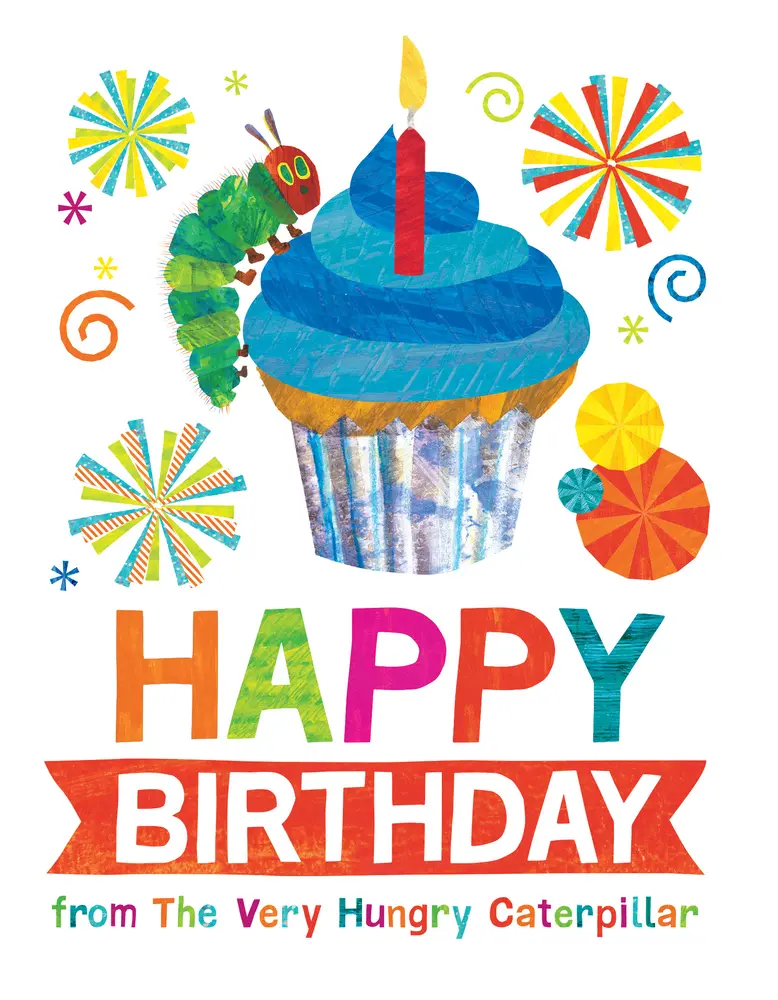 Used Hardcover Book - Happy Birthday from the Very Hungry Caterpillar by Eric Carle (English) - New York Times Best Seller, Bright, Balloons and Cake Themed, Perfect Birthday Gift for School & Educational Supplies Needs
