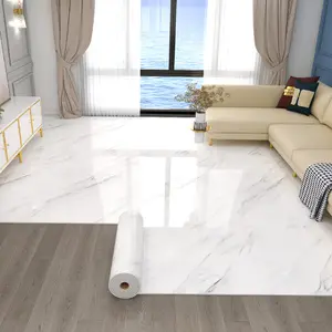 Marble Pattern Wallpaper Roll, 15.75in X 118.11in, Thickened Wallpaper Floor Sticker，Self-Adhesive , Peel and Stick, DIY Decor for Kitchen, Bedroom, Living Room ,Bathroom，Vinly flooring