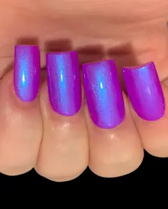 Glow 2 The Top- Neon Purple Blue "NEON Glow Pop Collection" MultiColor Shifting: Mylar Oil Slick / Polish Me Silly Nail Polish
