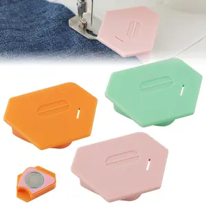 3 count  Seam Guide for Sewing Machine, Polygonal Multifucntional Seam Guide Hemmer with Scale, Sewing Quilting Supplies Accessories (Pink/Green/Orange)