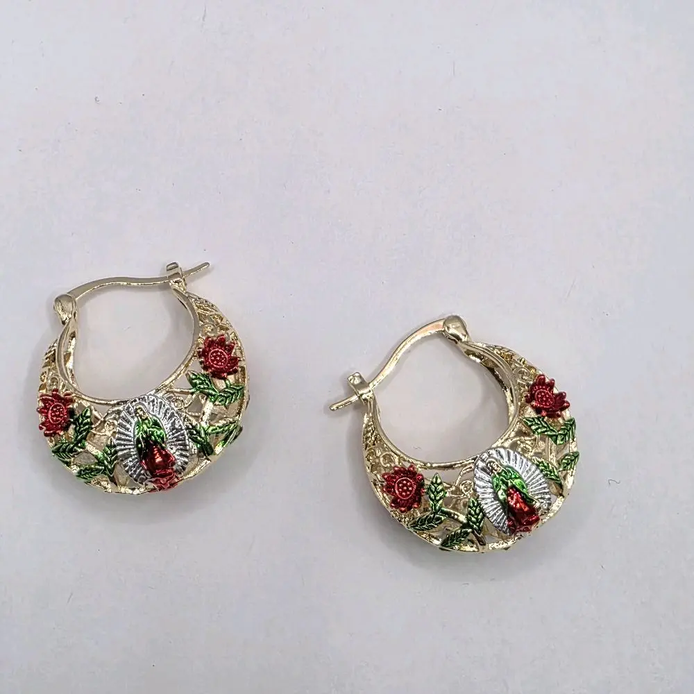 Virgin Mary New style Hoops Earrings - Gold-Plated Basket Style in 3 Colors fashion creative nice gift