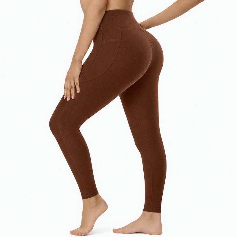 CKG Soft High-Waisted Yoga Leggings for Women with Tummy Control Side Pockets AirFlow Fit No Front Crotch Comfortable Functional