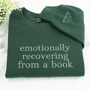Emotionally Recovering From A Book Embroidered Sweatshirt, Book Lover Crewneck, Bookish Gift