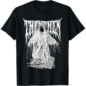 Cotton Streetwear Graphic Tees Casual Round Neck Shortsleeve Fashion Skull Metal Men  Womens Y2K Gothic T-Shirt