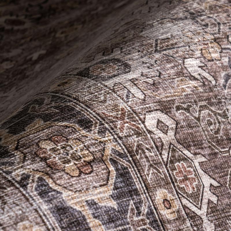 Rania SplashGuard Medallion Machine Washable Area Rug