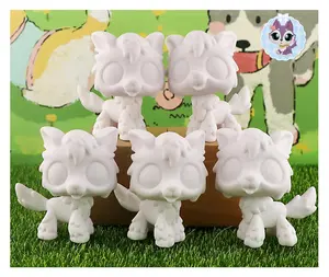 diylpshome miniature cat and dog white base blank art paint set pack of 5