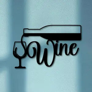 Wine Metal Wall Art, Wine Glass Design Wall Decor, Wall Decor for Home Living Room Bedroom Kitchen, Home Decor, Garden Decor, Outdoor Decor