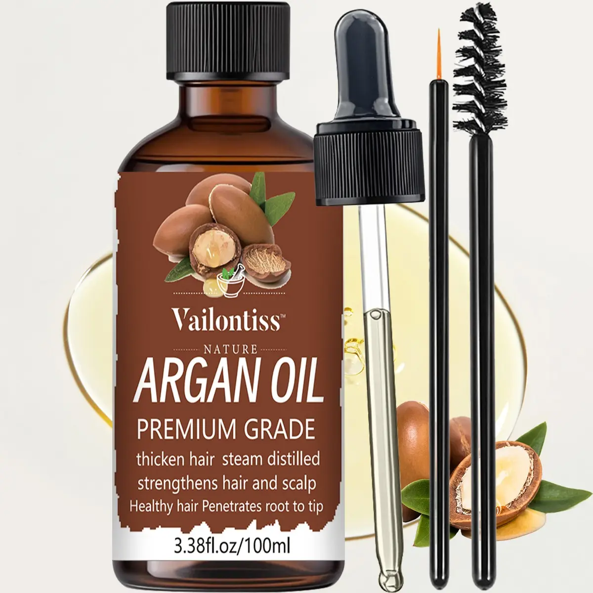Moroccan Argan Oil – 100ml Lightweight Nourishing Hydrating Carrier Oil for Plant Extract Haircare & Skin Care, Smooths Hair, Nourishes Roots, Ideal for Massage & Daily Moisturizing